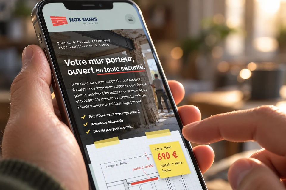 Consultation du site Nos Murs sur un téléphone